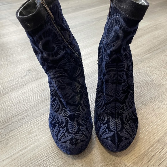 Duo boots royal blue velvet ankle boots - Picture 6 of 7